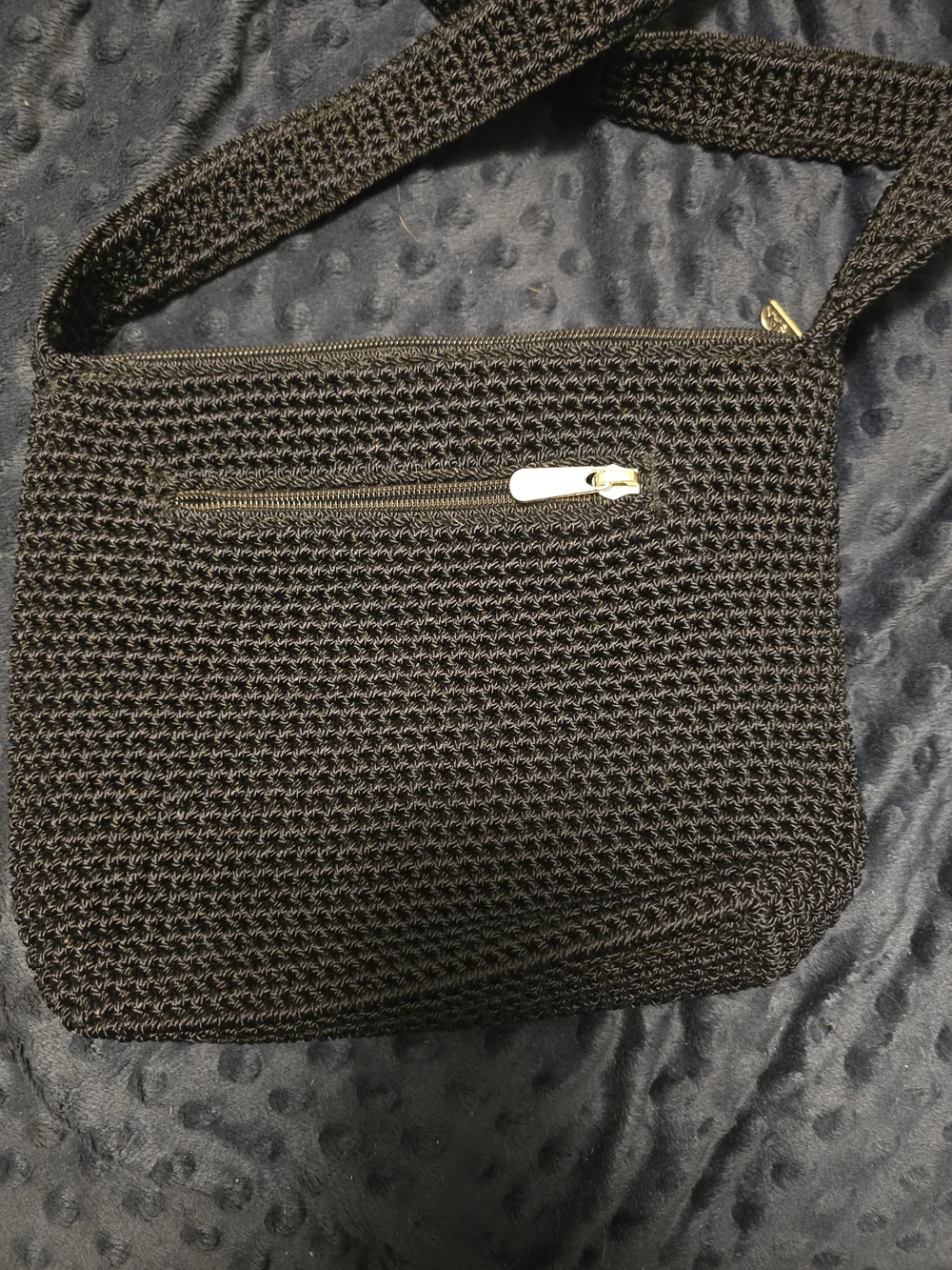 The Sak Dark Blue Woven Crossbody Bag